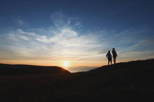 people  girl  guy  clouds  sky  sea  water