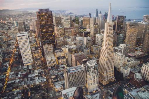 San Francisco  buildings  towers  high rises  rooftops  architecture  aerial