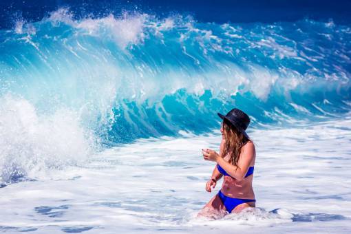 mar océano azul agua olas naturaleza gente