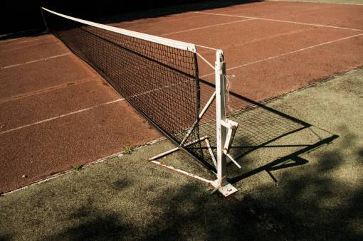 tennis-ball tennis court  net  clay  sports
