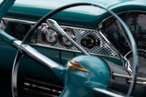 muscle vintage  car  interior  dashboard  gauges  emblem  chevy