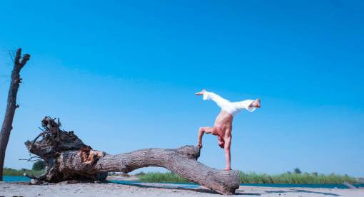 fitness acrobático yoga playa árbol naturaleza deporte fitness
