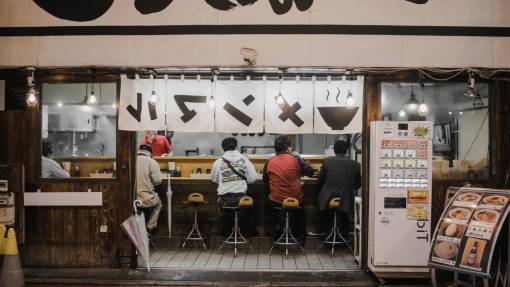 Asian  sitting  restaurant  chairs  men  people  menu