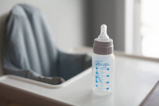 parenthood baby  bottle  empty  chair  highchair  child  blanket