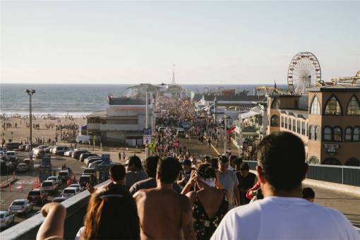 ferris-wheel beach  sand  water  ocean  people  pedestrians  crowd