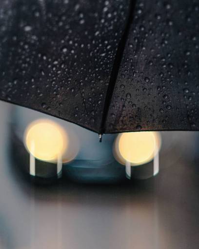 rainy black  umbrella  water  drops  raining  outside  blur