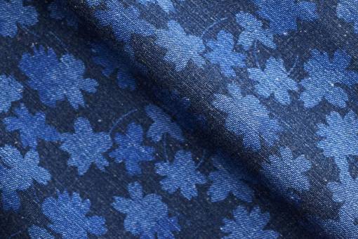 folded blue  floral  fabric  pattern  background  canvas  denim