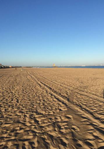 hunt California  huntington beach  blue sky  blue  sky  sand  tracks