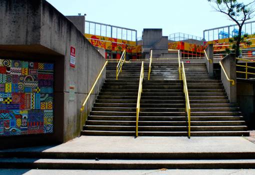 city  stairs  street  rails  art  outside  urban