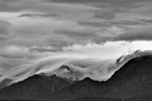 clouds  mountains  weather  nature  monochromatic  landscape  foggy