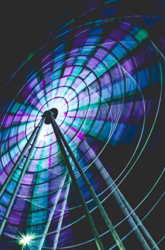 ferris wheel  amusement park  night  dark  lights  ride  fun