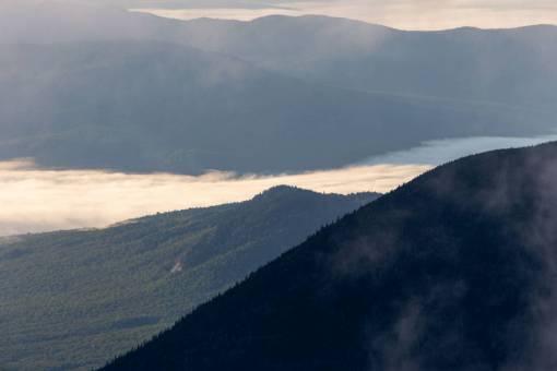 haze fog  mountain  valley  clouds  nature  outdoors  weather