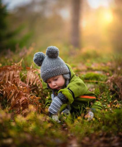 grass  green  leaf  fall  people  kid  child