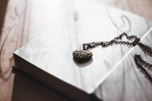 sheet-music heart  necklace  old  steel  book  cover  pages