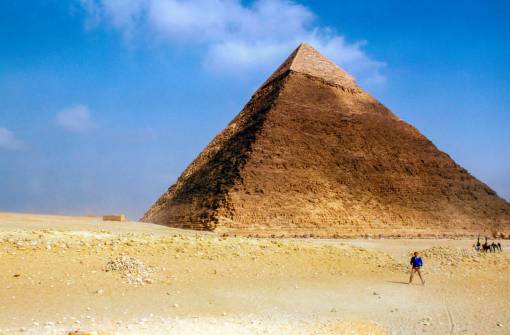 pyramid-steps highland  pyramid  desert  landscape  blue  sky  clouds