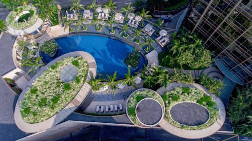 piscina natural hotel edificios estructura piscina naturaleza árboles
