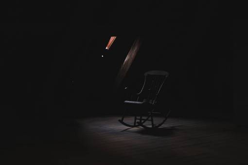 rockies house  rocking  chair  dark  room  creepy  wood