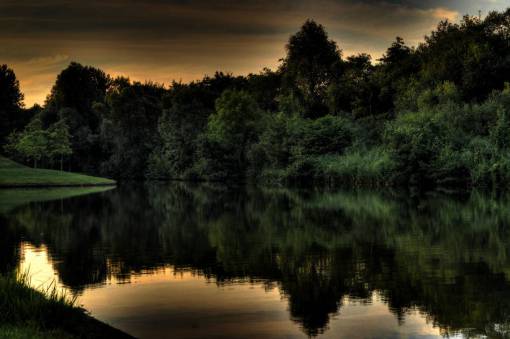 hdr-photoy lake  water  reflection  trees  sky  dark  dusk