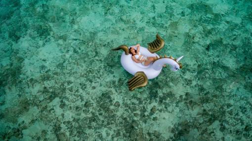 unicorn life buoy  water  ocean  sea  beach  people  woman