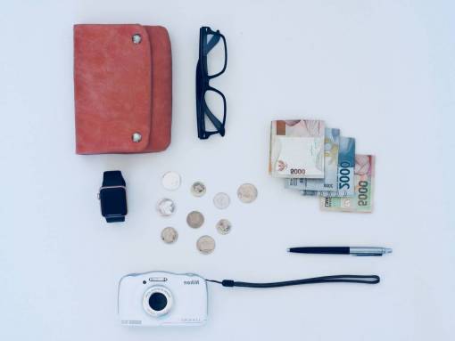 purse money  purse  glasses  camera  digital  watch  white background