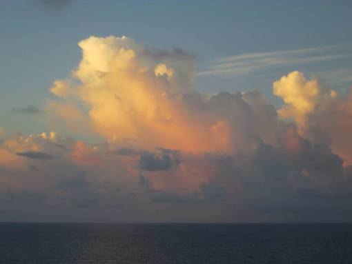 ocean  sky  clouds  horizon  sea  golden  warm