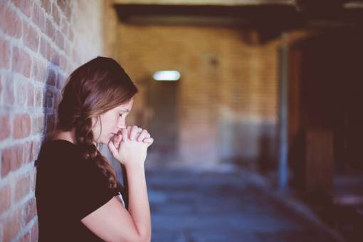 chapel people  girl  alone  praying  wall  chapel  church