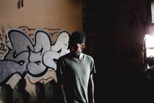 people  man  alone  fashion  shirt  tattoo  street art