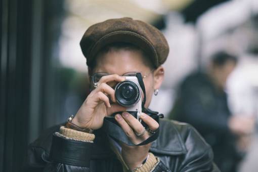 gente, mujer, cámara, fotógrafo, fotografía, lente