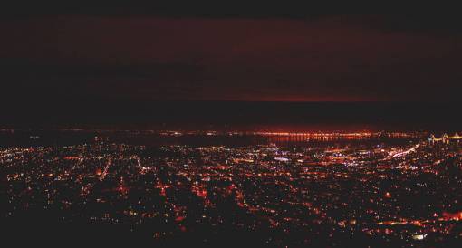 francisco San Francisco noche vista aérea noche oscura luces