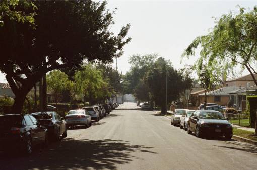 suburb santa monica  street  road  cars  parked  sidewalk  neighborhood