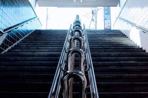 tile stairs  station  tiles  building  establishment  underground  tunnel