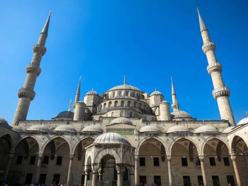 turkey-flag Sultan Ahmed Mosque  Istanbul  Turkey  architecture  culture  blue  sky
