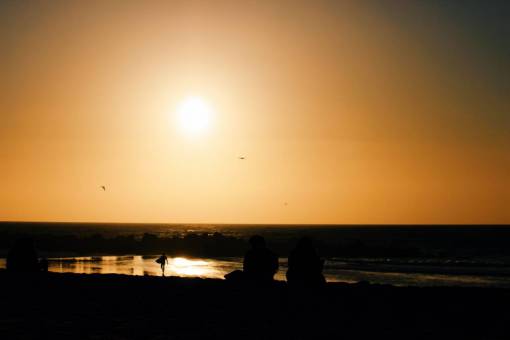 procesador atardecer atardecer playa horizonte verano arena silueta