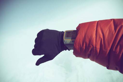 altitude watch  hand  gloves  jacket  cold  weather  snow