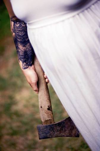 axe weapon  wood  ax  people  hand  owl  tattoo
