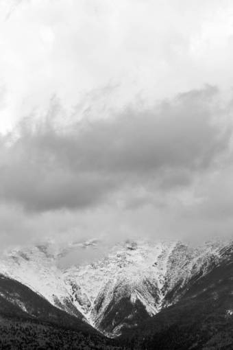 winter  landscape  mountains  black and white  sky  clouds  moody