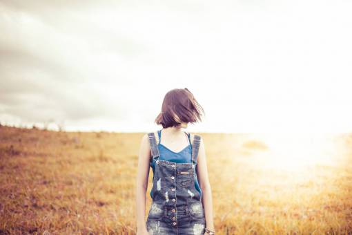 woman  sunset  field  farm  dress  autumn  clouds