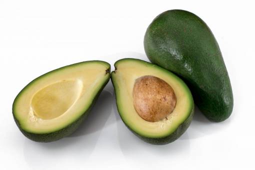 raw-potato Avocado on white background