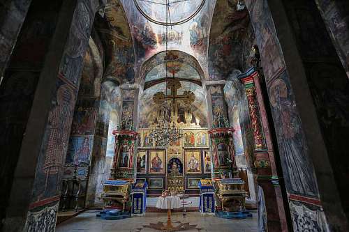 russia christianity orthodox medieval russian church altar monastery chapel icon interior psalm worship call 