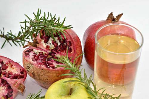 fresh juice fruit apple water pomegranate ingredients nature health glass 