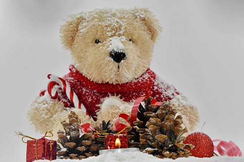 gifts bear christmas teddy candle decoration candlelight winter romance snow toy