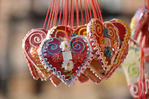 ginger heart gingerbread hearts decoration celebration romance sugar traditional 