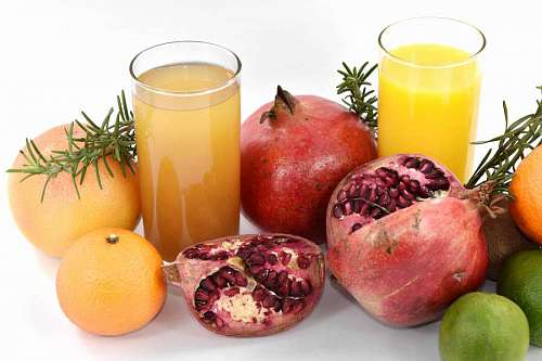 jugo de granada pomelo kiwi limón fruta clave vitamina tropical saludable