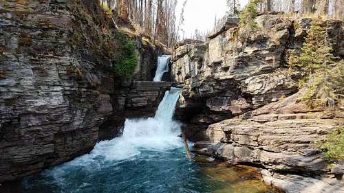 stream narrow wilderness landscape waterfall river rock water outdoors nature