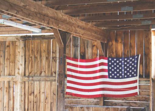 cabina Estrellas y rayas de la bandera americana EE.UU.Cabina de madera de los Estados Unidos