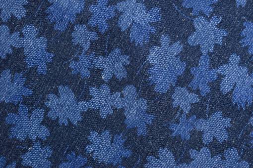 mezcla Fondo de patrón de tela floral azul denim de lona