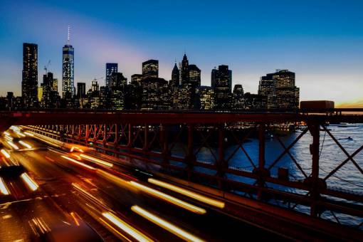 bridge  lights  city  vehicle  road  cars  traffic