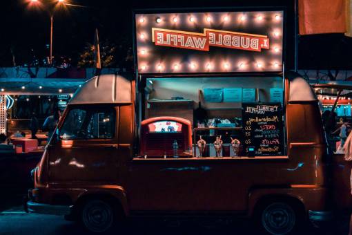 truck carnival  carousel  street food  waffle  food  van  truck