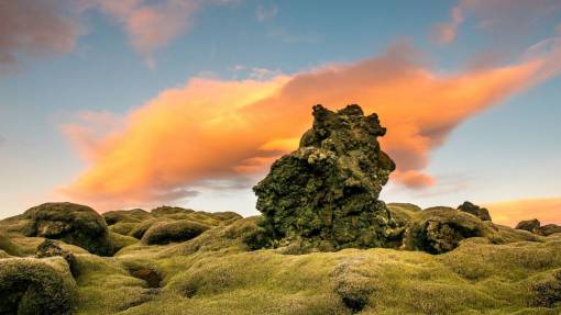 rocoso nube cielo puesta de sol formación rocosa hierba verde