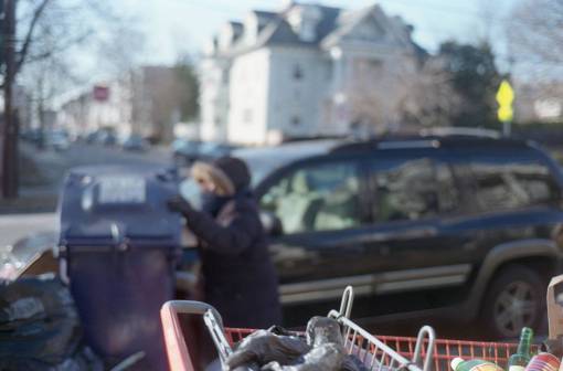 homelessness homeless  city  person  cart  trash  cold  despair